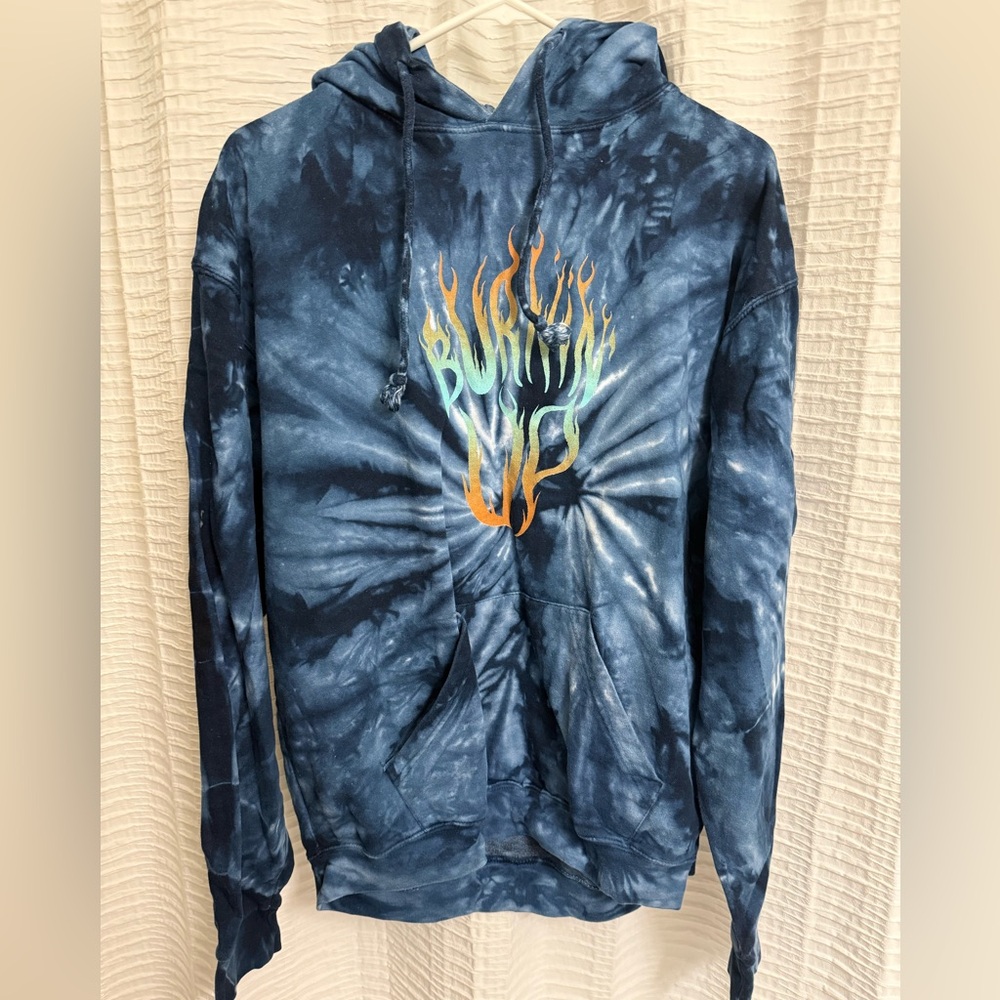 Jonas Brothers Blue Tie-Dye Hoodie with Graphic Design